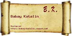 Babay Katalin névjegykártya