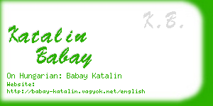 katalin babay business card